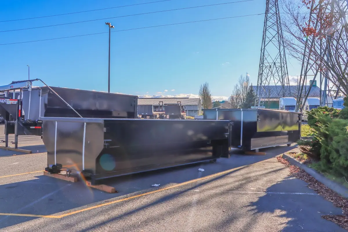 Roll-off dumpster ready for waste disposal at job site for 15 Yard Dumpster Rental in Yakima